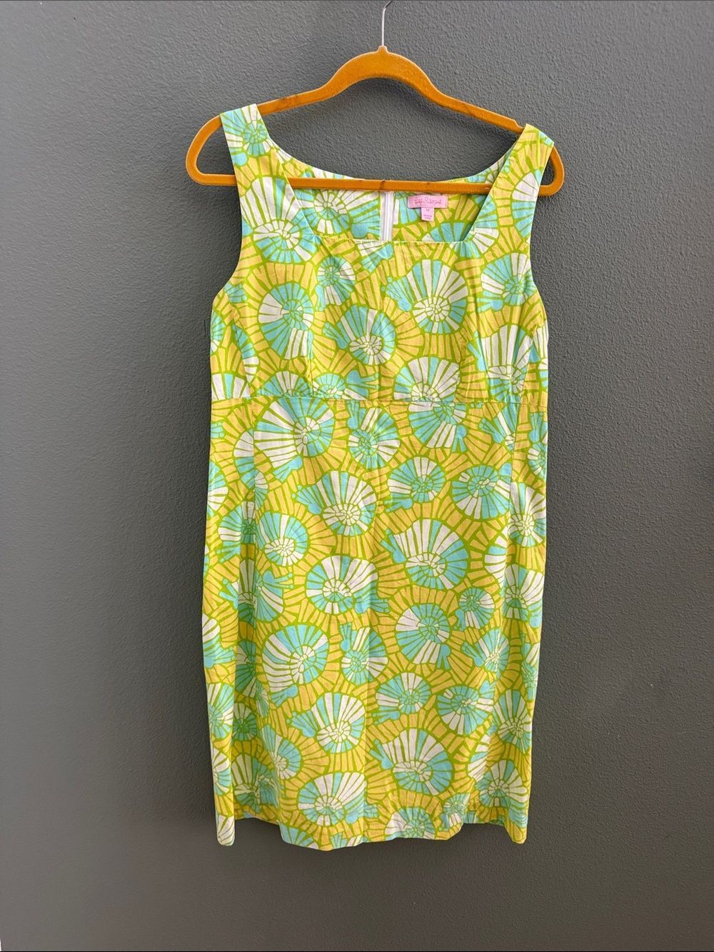 Lily Pulitzer Shorely Green Shell print Dress Sz 12